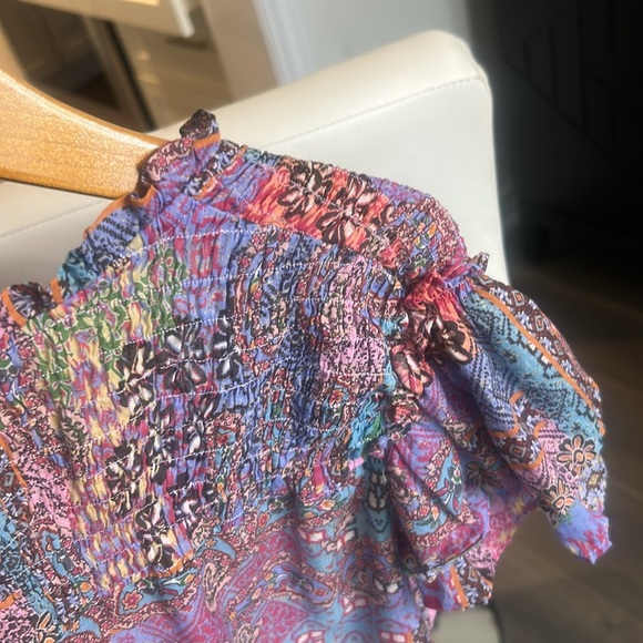 Dear John Multicolour Short Sleeve Peasant Boho Top - Picture 6 of 14